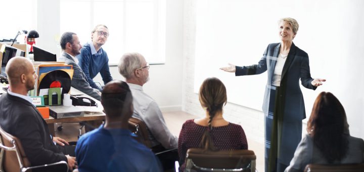 Daily life of business people at the office