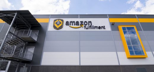 BIELANY, POLAND - MAY 04, 2016: The newly opened warehouse of retailer amazon.com. on 04 may, 2016 in Bielany near Wroclaw, Poland.