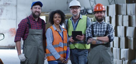 staff in warehouse; federal government labor initiatives concept