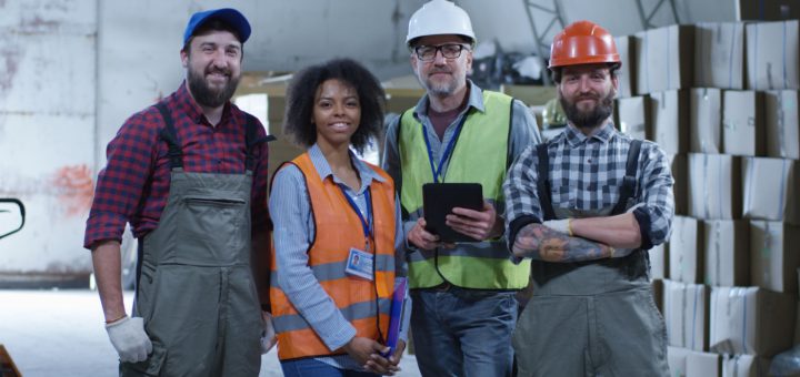 staff in warehouse; federal government labor initiatives concept